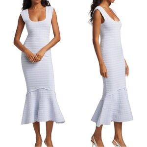 LoveShackFancy | Dresses | Loveshackfancy X Saks Leigh Pointelle Knit Midi  Dress Mineral Morning Sky Blue | Poshmark